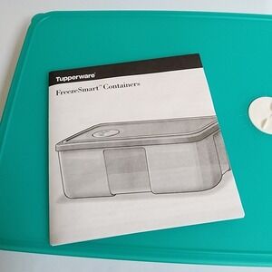 Tupperware FreezeSmart Container Green Lid Clear Base 1.2L 4.5 Cup Flat Freezer